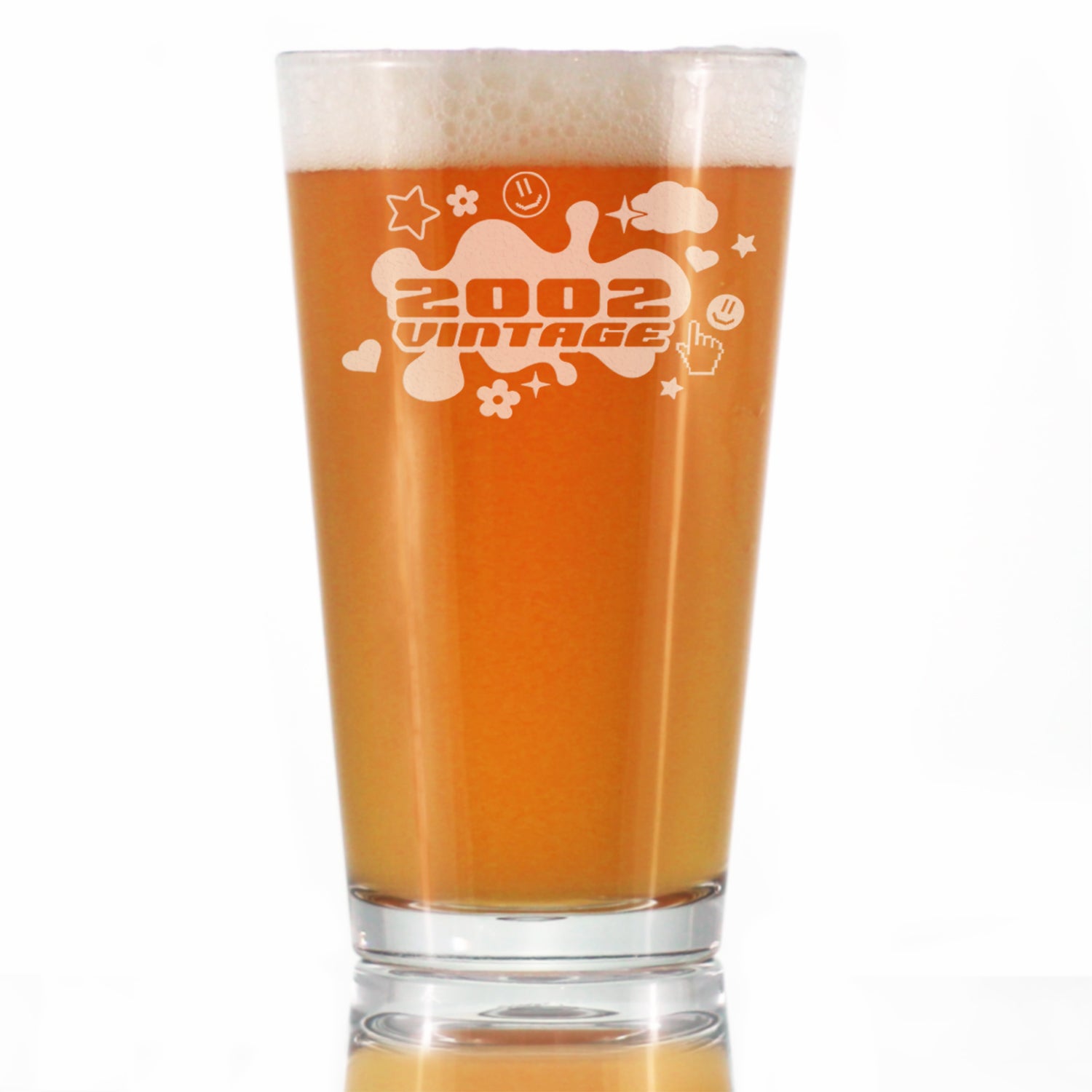 Vintage 2002 - 16 oz Pint Glass for Beer - 22nd Birthday Gift for Men & Women