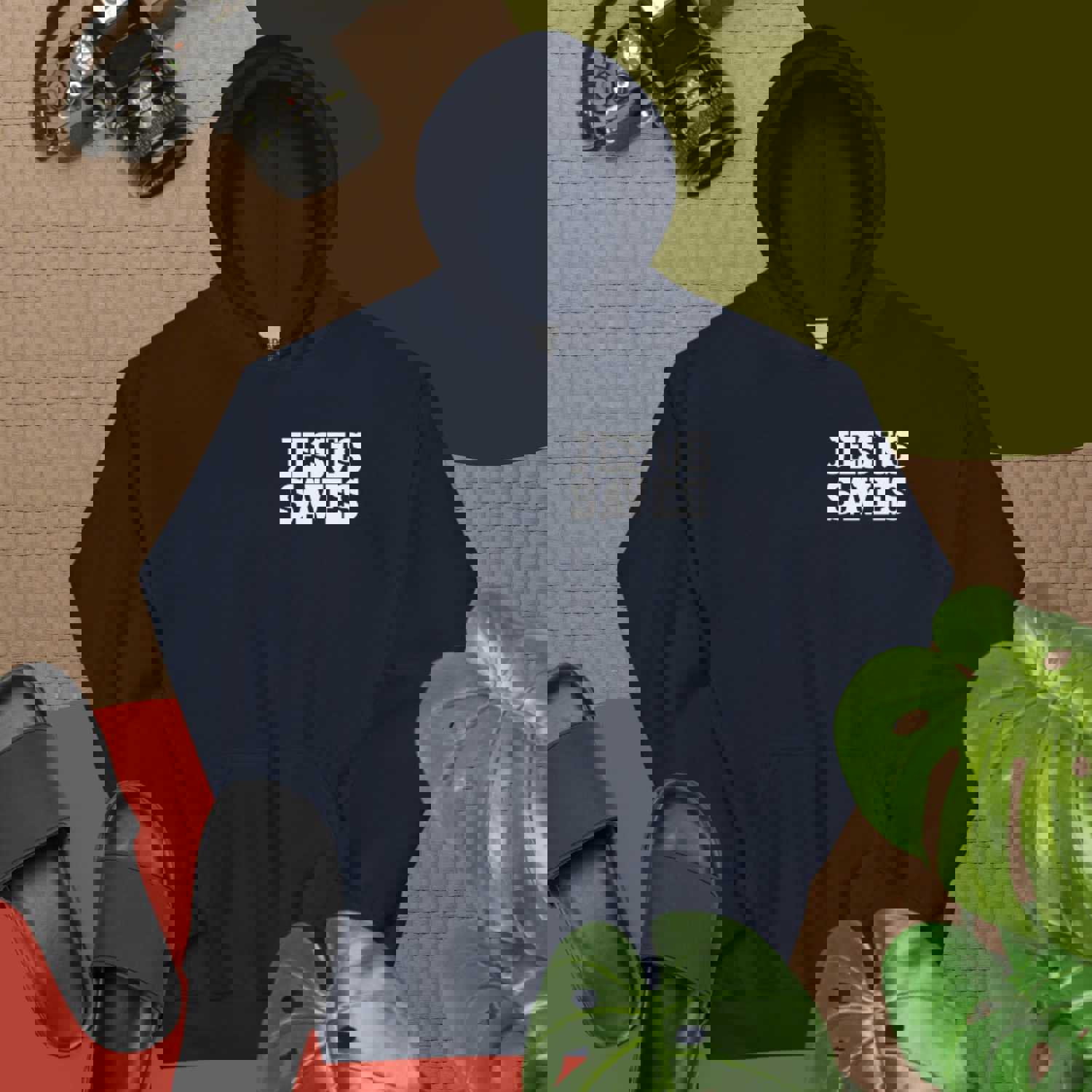 F&H Christian Jesus Saves Mens Two Sided Hoodie