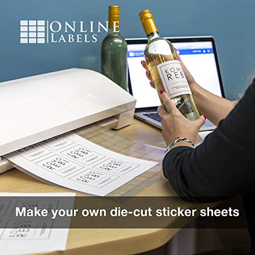 Online Labels Sticker Paper - 2,000 Sheets, White Matte, 8.5 x 11 Full Sheet, Inkjet/Laser Printer Compatible
