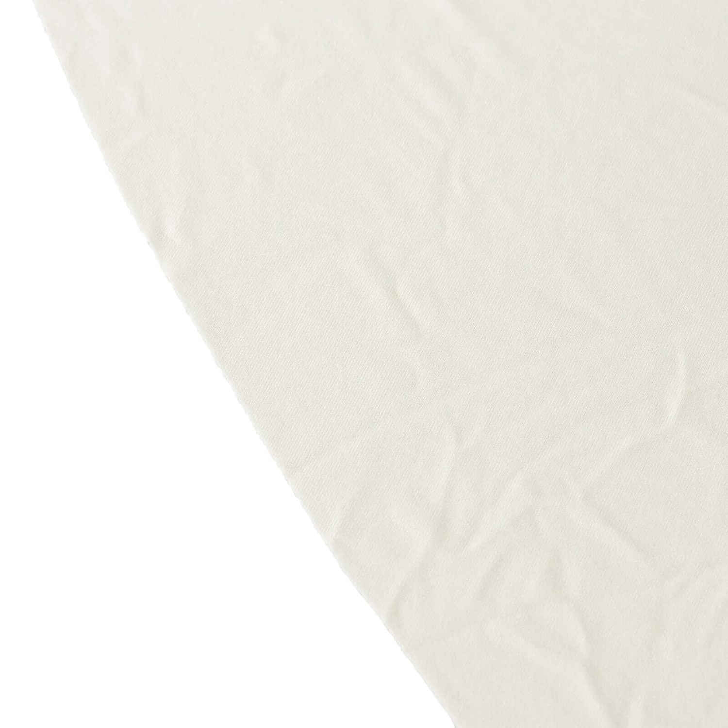 Ivory Wavy Spandex Fitted Round 1-Piece Tablecloth Table Skirt - 5ft