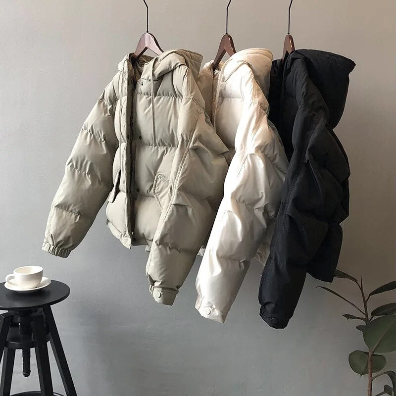 Nukty Parkas Women's Winter Overcoat - Korean Style Hooded Puffer Jacket