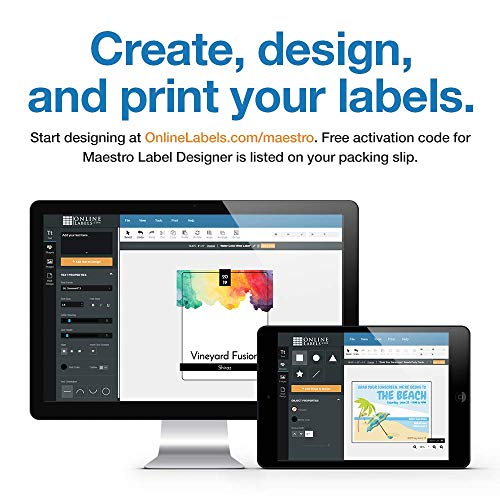 Online Labels Sticker Paper - 2,000 Sheets, White Matte, 8.5 x 11 Full Sheet, Inkjet/Laser Printer Compatible