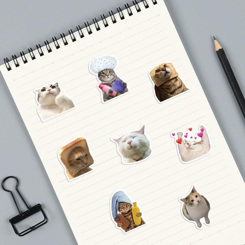 10/30/50PCS Kawaii Cat Kitten Mood Graffiti Sticker Set for DIY & Decoration