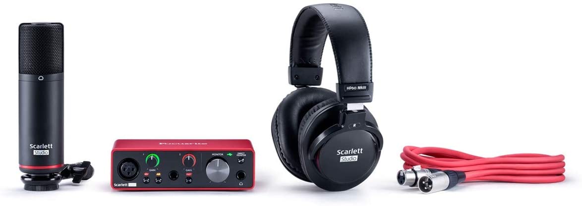Focusrite Scarlett Solo Studio 3rd Gen Audio Interface Bundle with Mic, Headphones & Accessories