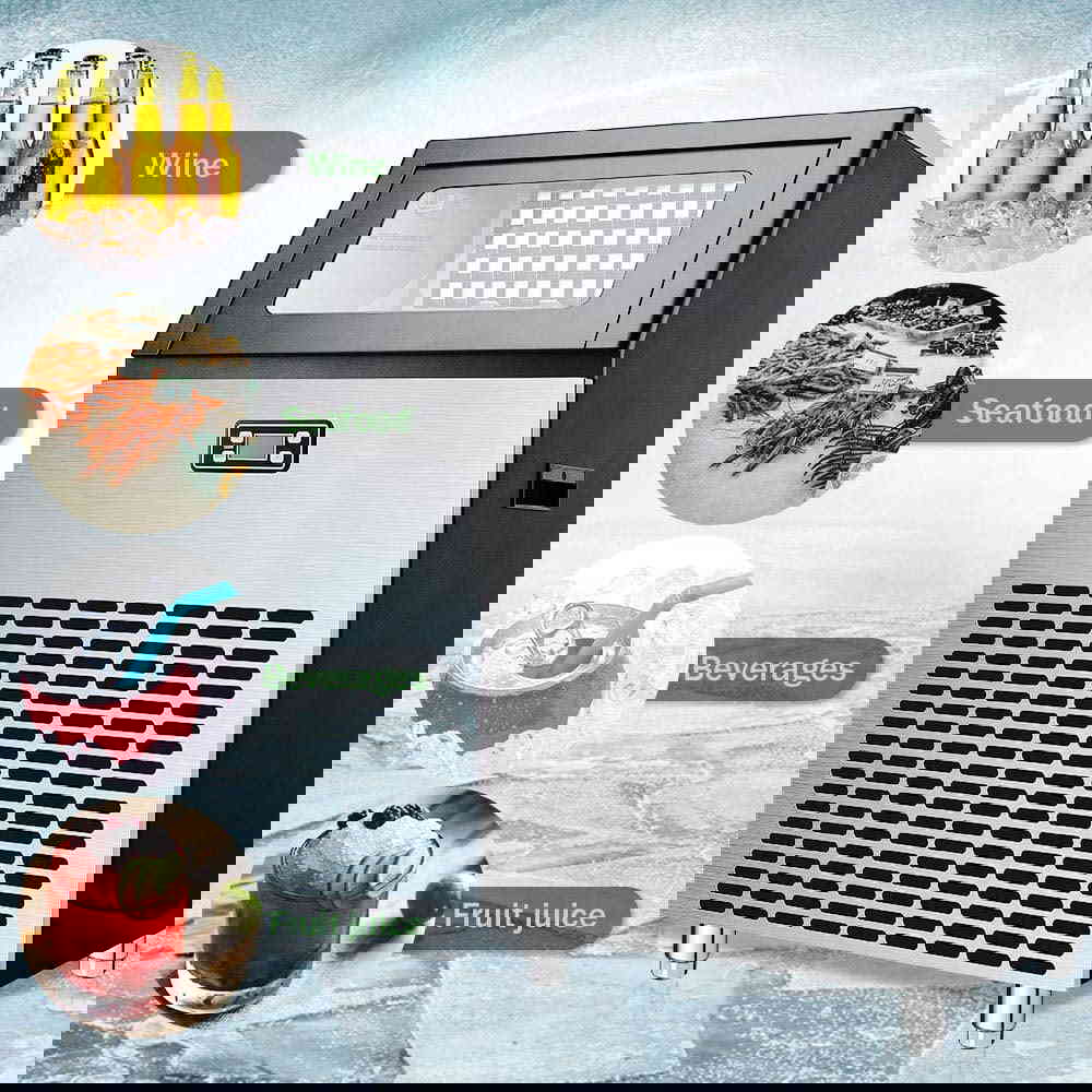 KISSAIR Commercial Ice Maker Machine, 265 lbs/24 Hrs, 48 lbs Storage, Ideal for Restaurants, Bars, Homes