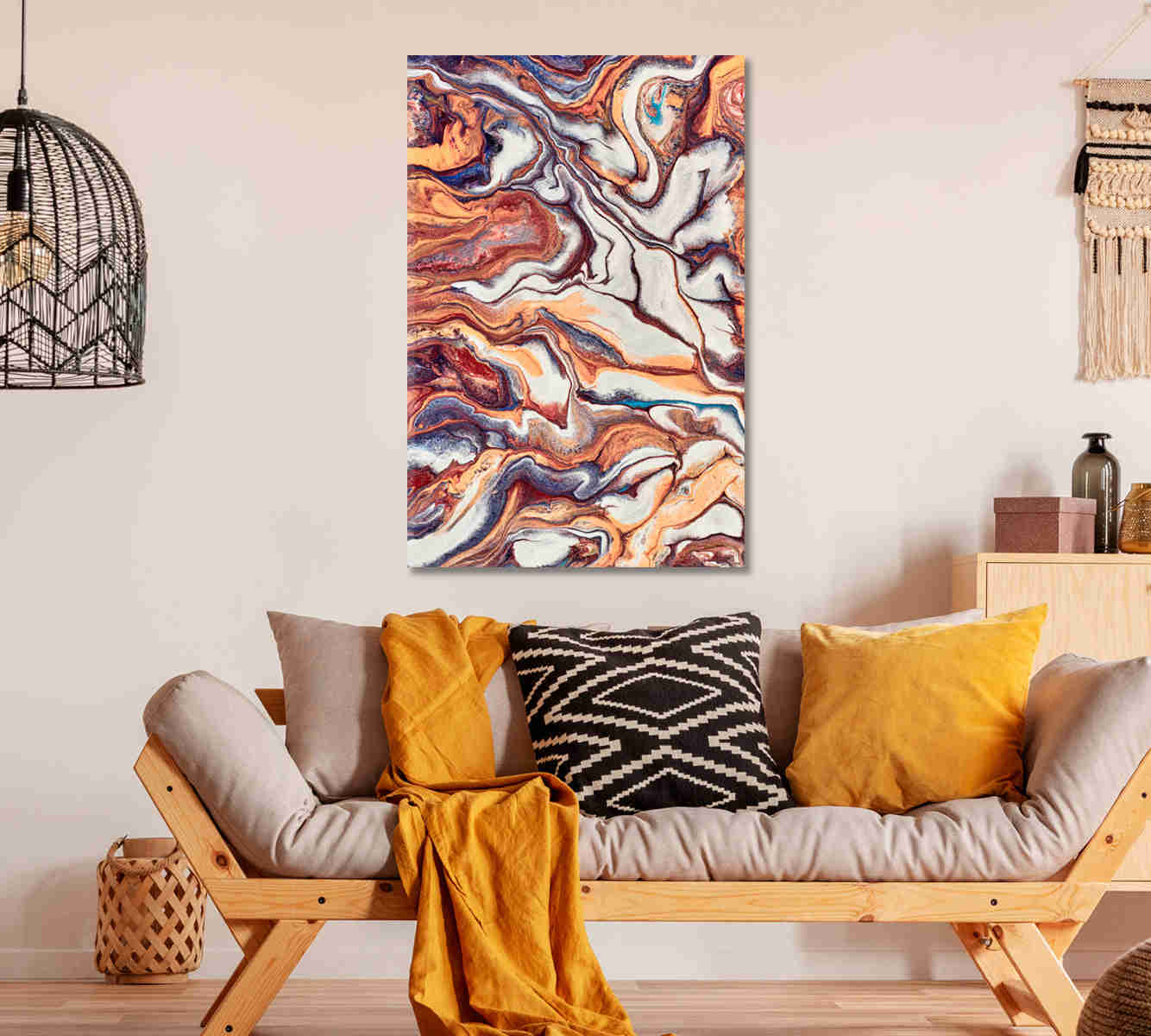 Modern Marble Fluid Art Canvas Print for Home and Office Decor