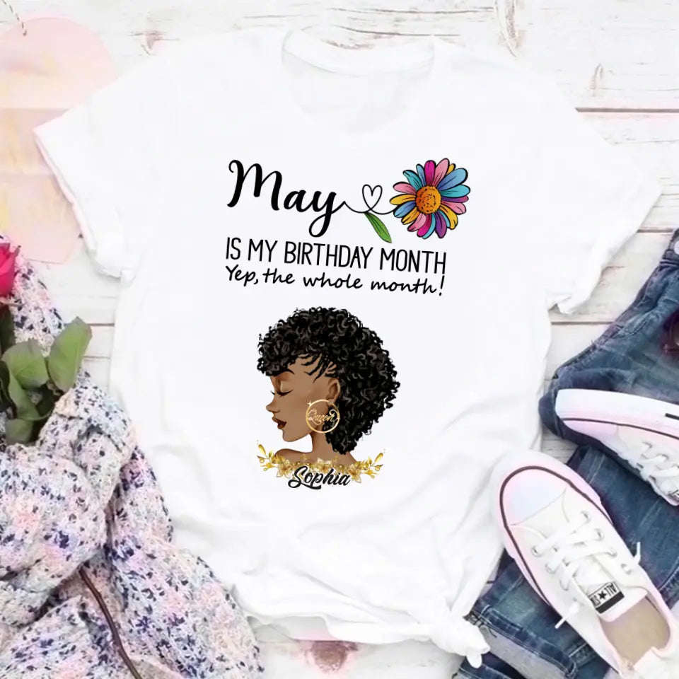 May Birthday Shirt - Custom Queens Are Born In May Tee for Women