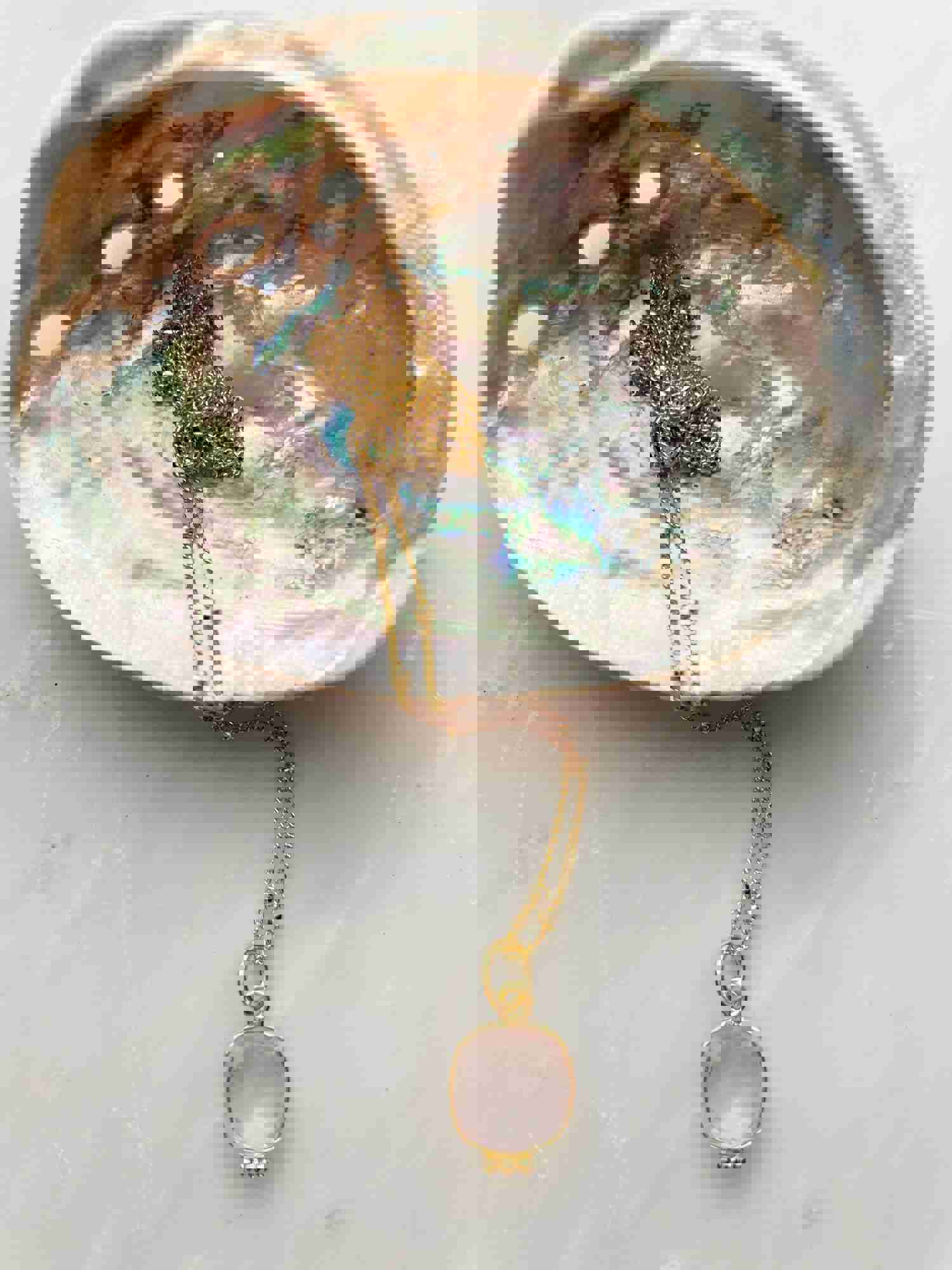 Squared Pink Quartz Pendant - Sterling Silver or 24K Gold Plated