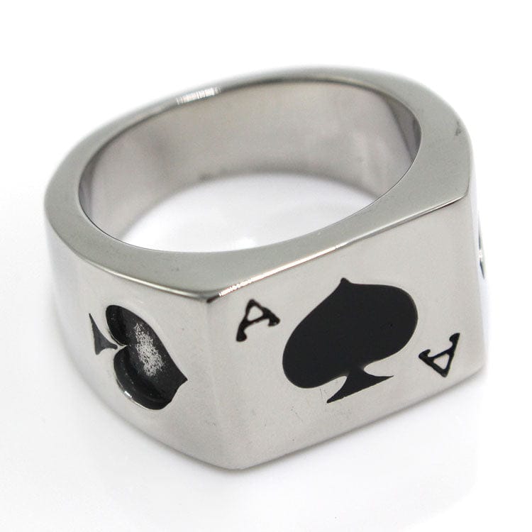 Ace Spades Ace Clubs Silver Gold Statement Jewelry Ring