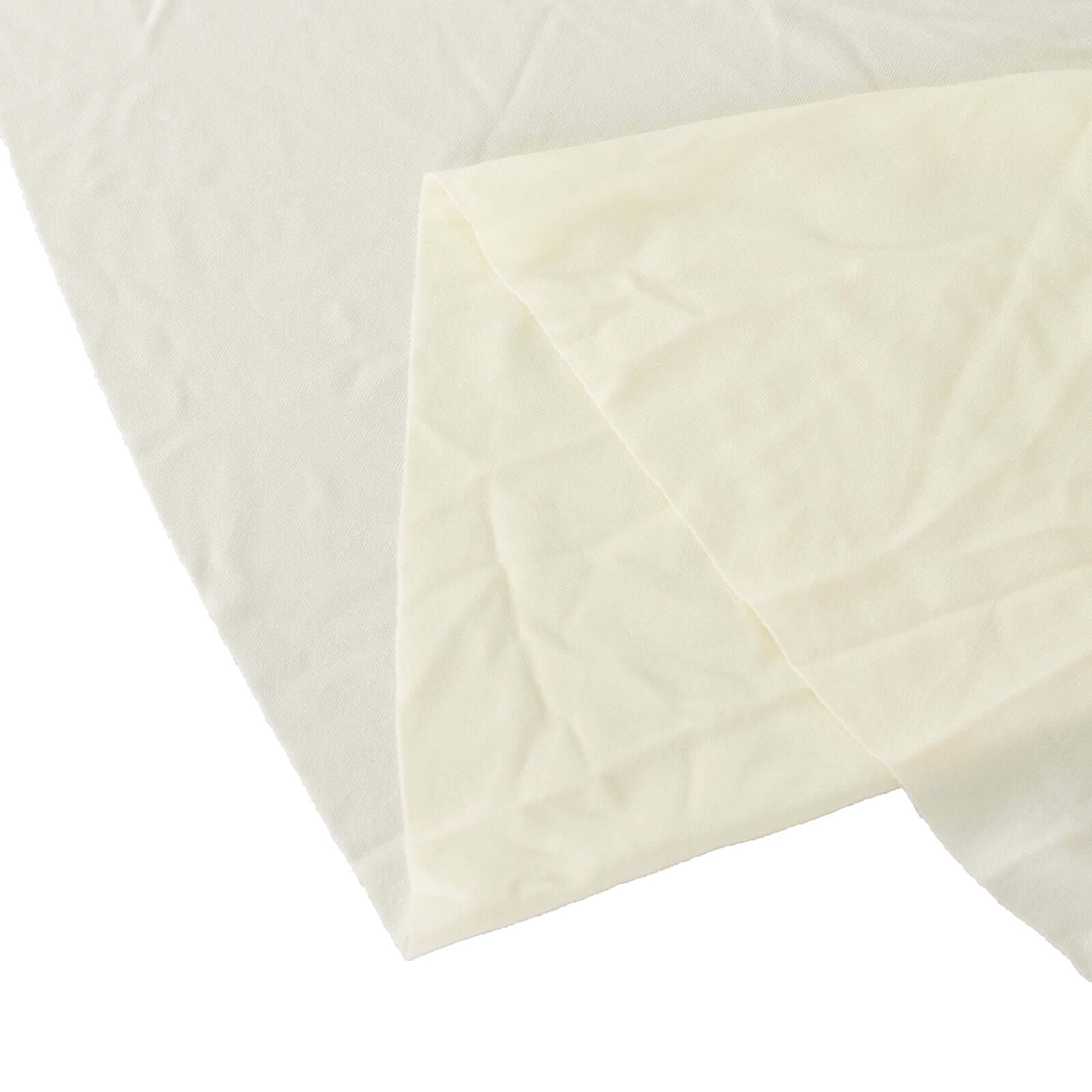 Ivory Wavy Spandex Fitted Round 1-Piece Tablecloth Table Skirt - 5ft