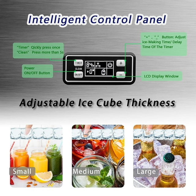 KISSAIR Commercial Ice Maker Machine, 265 lbs/24 Hrs, 48 lbs Storage, Ideal for Restaurants, Bars, Homes