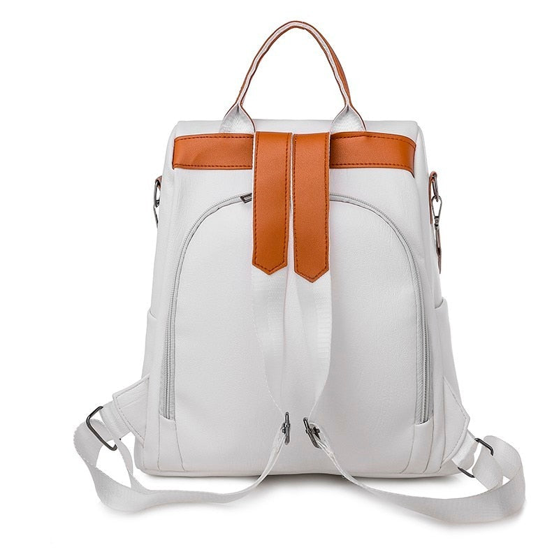 Large Capacity PU Leather School Bag and Travel Backpack by Innovato Design