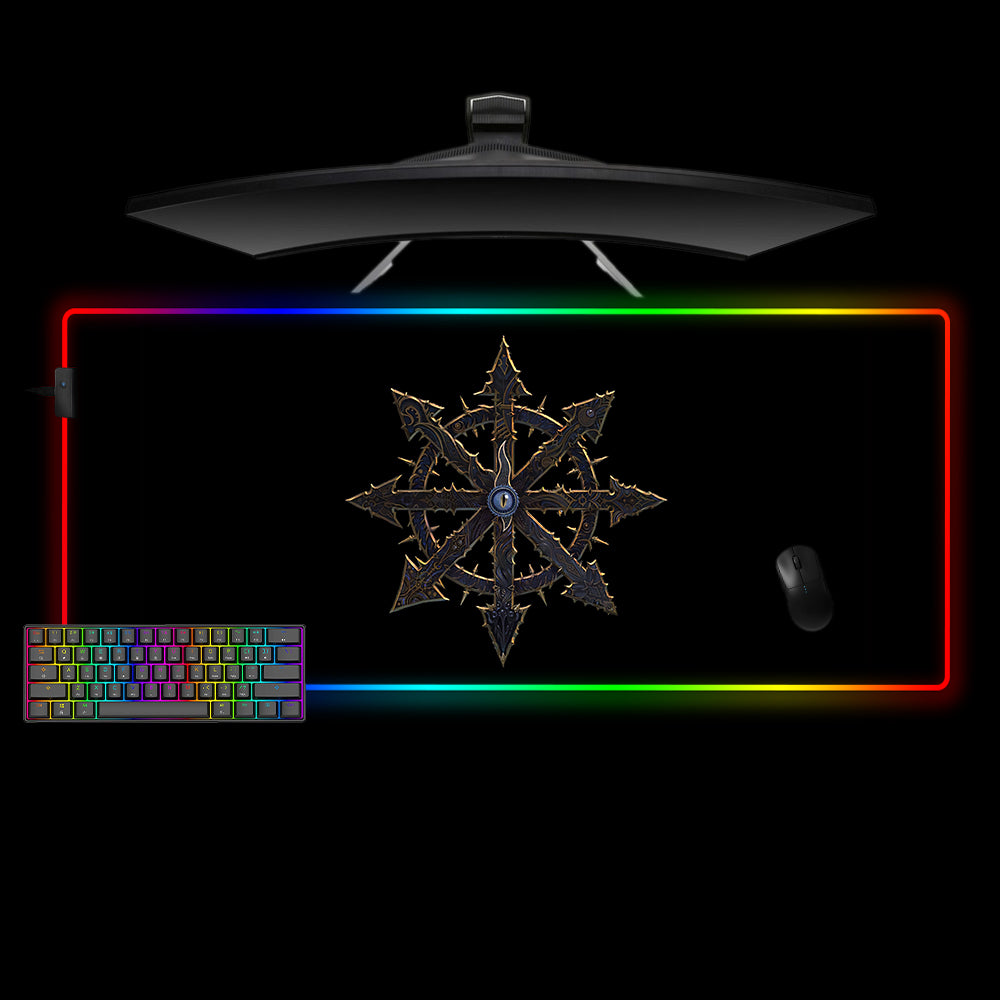 Symbol of Chaos RGB Gaming Mouse Pad with LED Lighting for Enhanced Gaming Experience