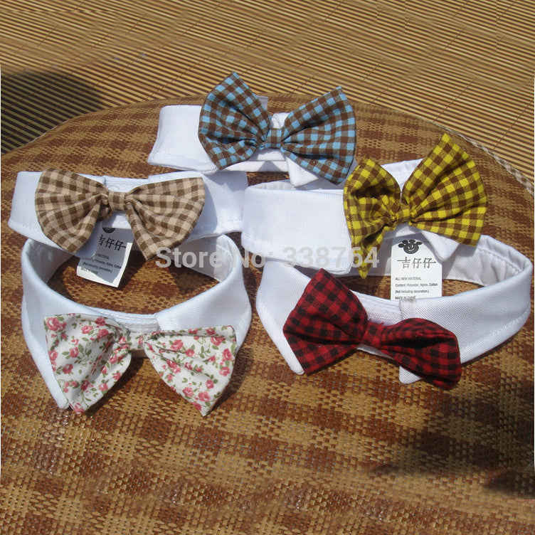 Hot Sales Red Cotton Dog Bowtie Collar for Wedding and Holiday Decoration