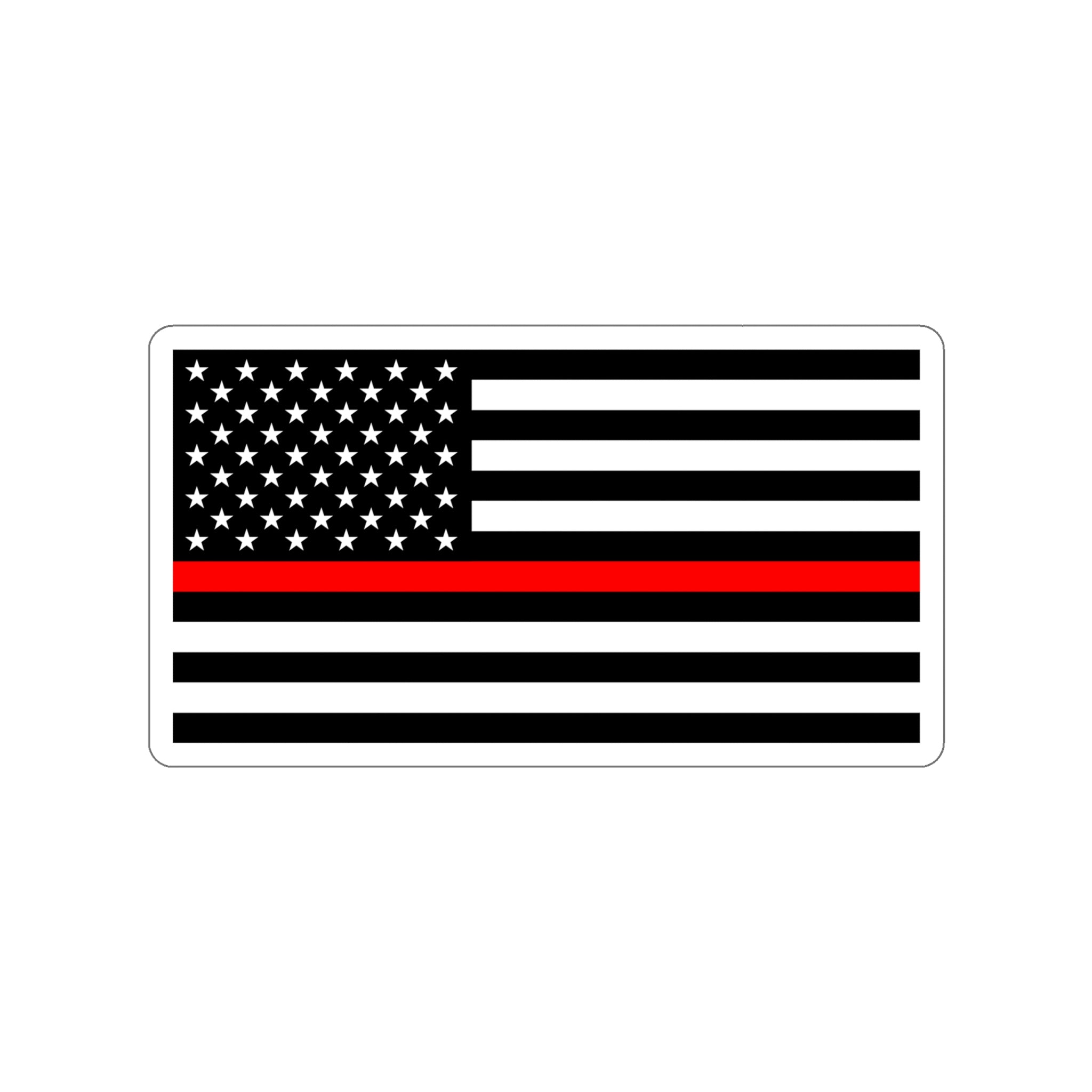 Thin Red Line Flag Decal - Indoor & Outdoor Use