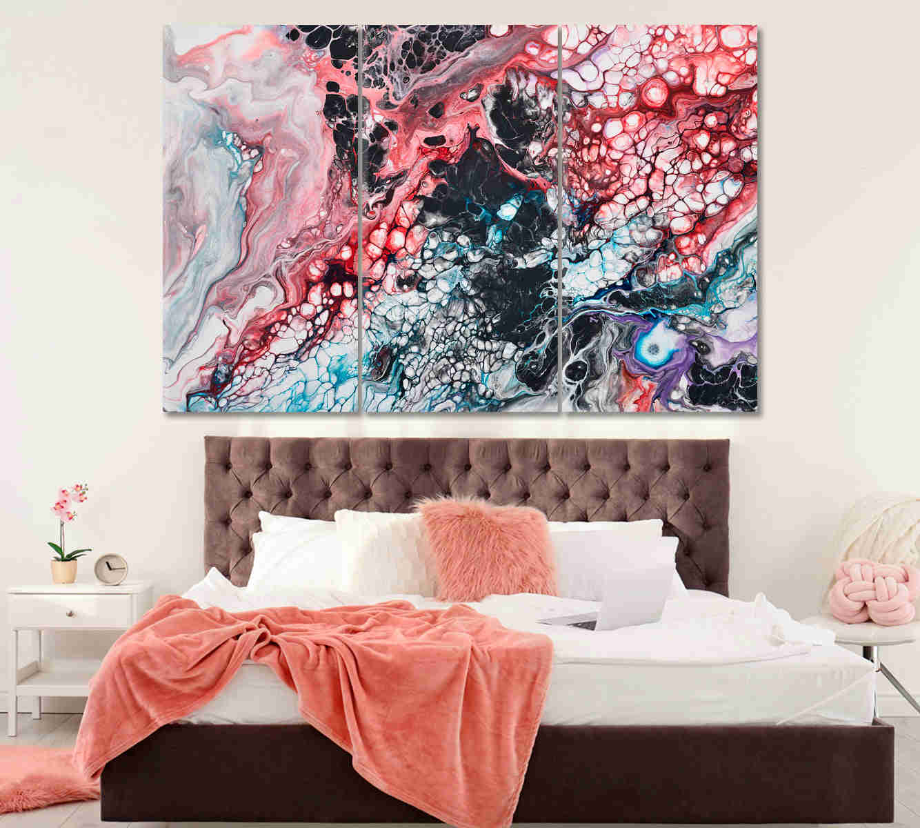 Abstract Mixing Paints Marble Fluid Art Canvas Print