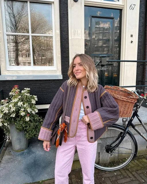 Casual Contrast Single Vreasted Jacket