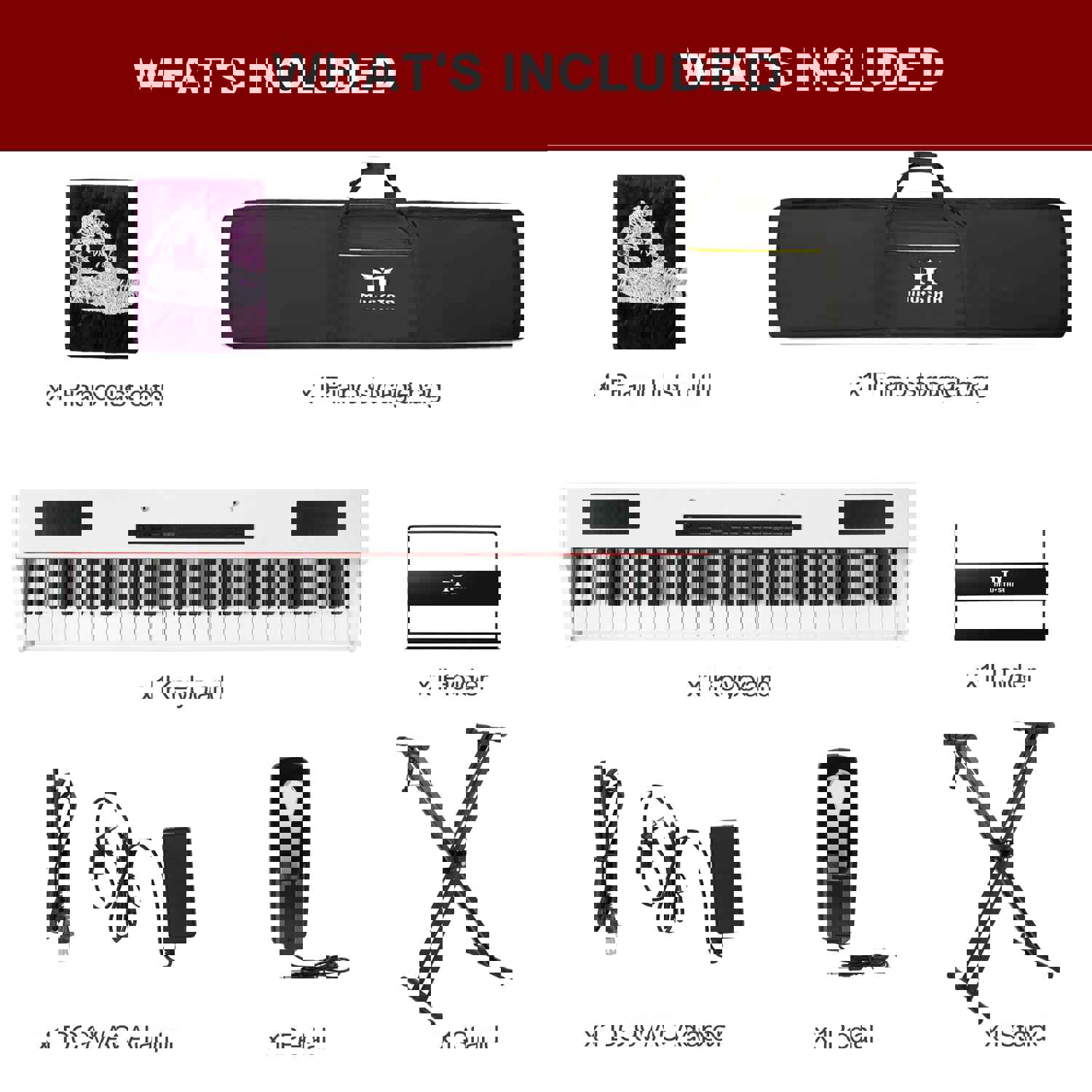 MUSTAR MDP-1300 88 Key Weighted Piano Keyboard with Bluetooth, Hammer Action, and Sustain Pedal