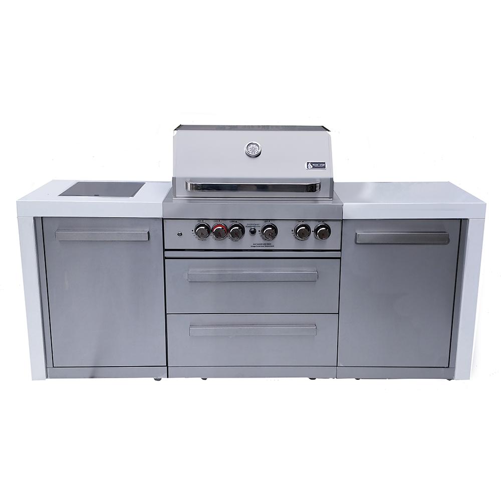 Mont Alpi MAI-400D 32 Stainless Steel Deluxe 4 Burner Grill Outdoor Kitchen Island