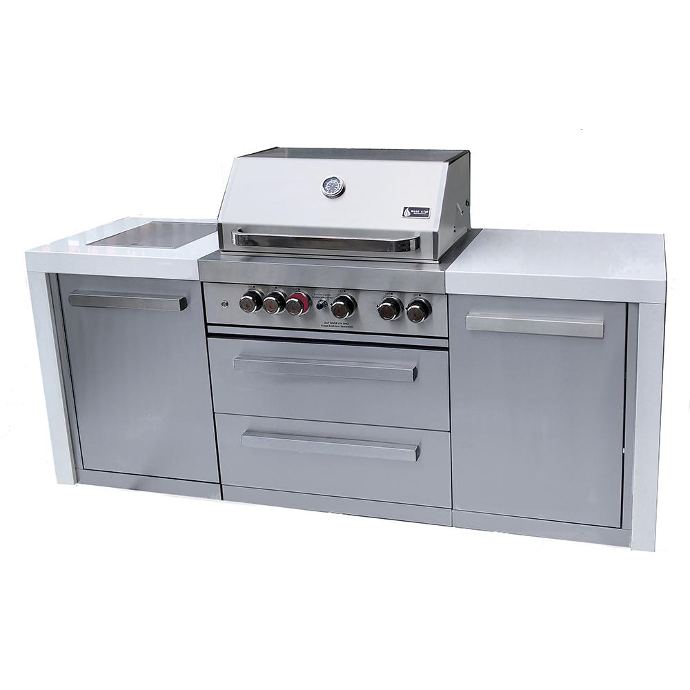 Mont Alpi MAI-400D 32 Stainless Steel Deluxe 4 Burner Grill Outdoor Kitchen Island