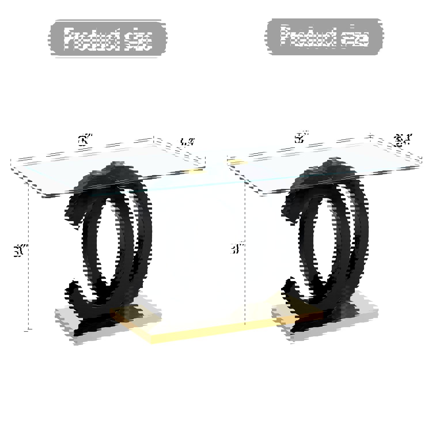 Large Modern Minimalist Rectangular Glass Dining Table for 6-8 People