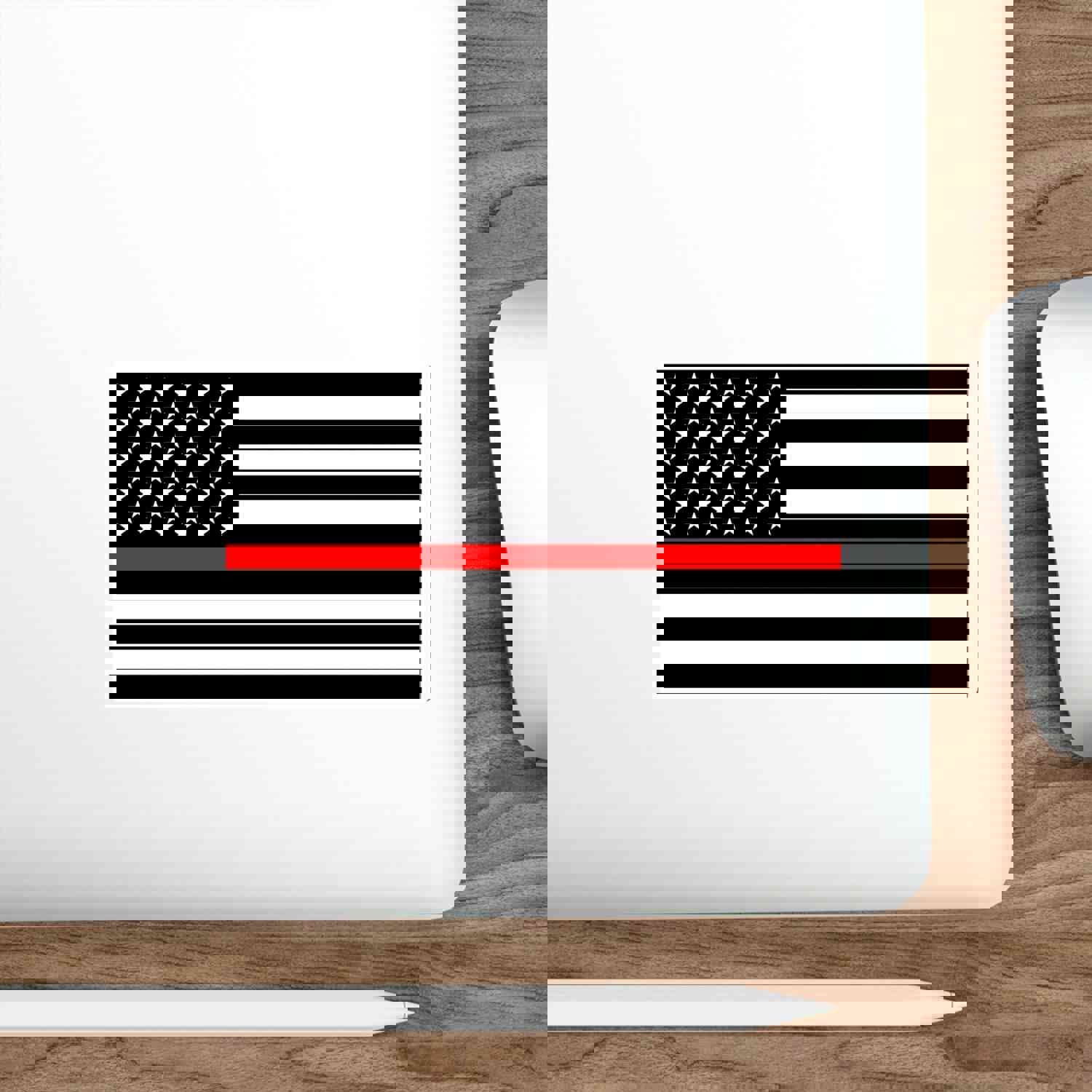 Thin Red Line Flag Decal - Indoor & Outdoor Use