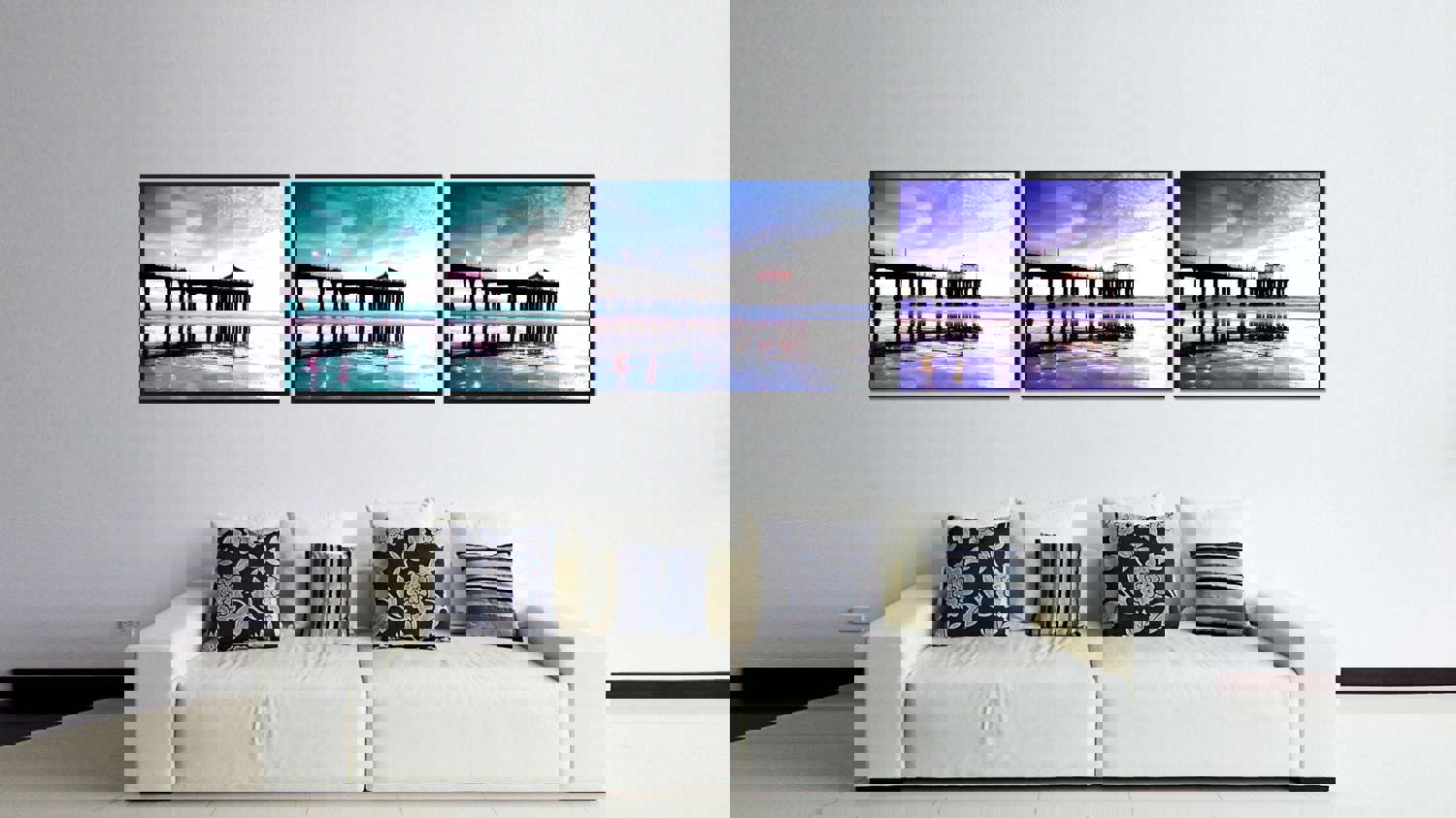 Manhattan Beach California Blue Landscape Photo Canvas Print Wall Art