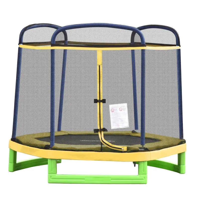 Outsunny 7FT Kids Trampoline with Safety Net - Durable Indoor/Outdoor Bouncer for Fun Exercise