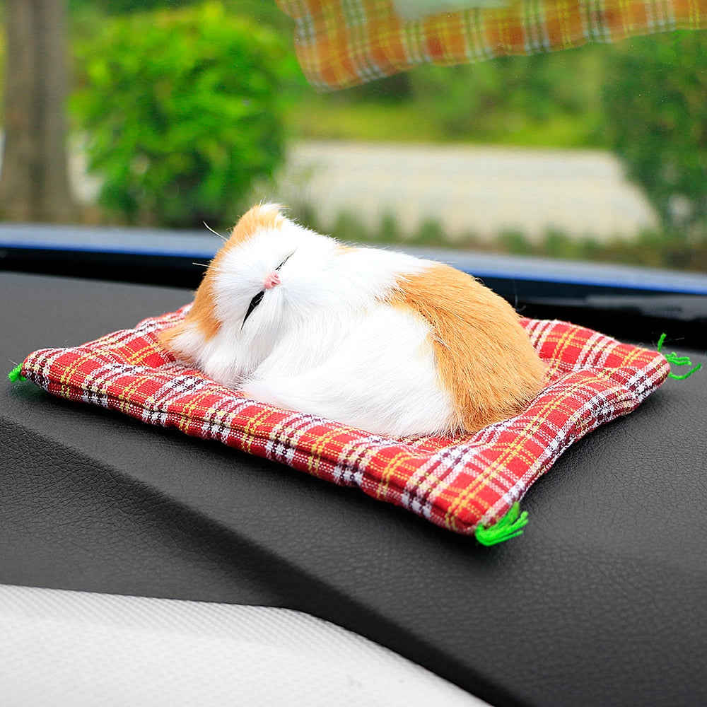 Cute Simulation Sleeping Cats Car Ornaments - Lovely Plush Kittens Doll Toy for Children