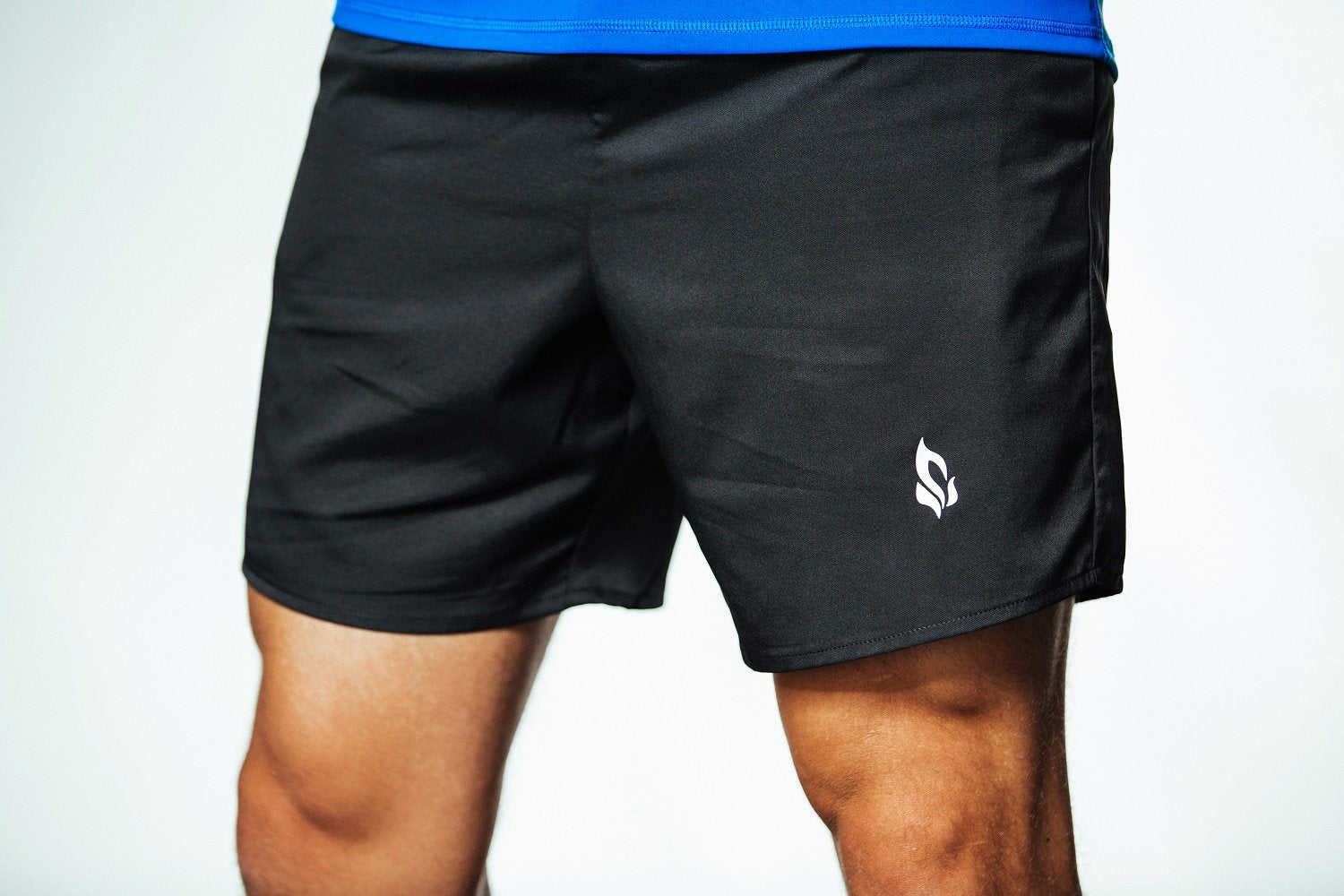 Black Sustainable & Ethical Fashion Fitness Shorts with Moisture-Wicking Fabric