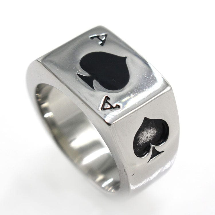 Ace Spades Ace Clubs Silver Gold Statement Jewelry Ring