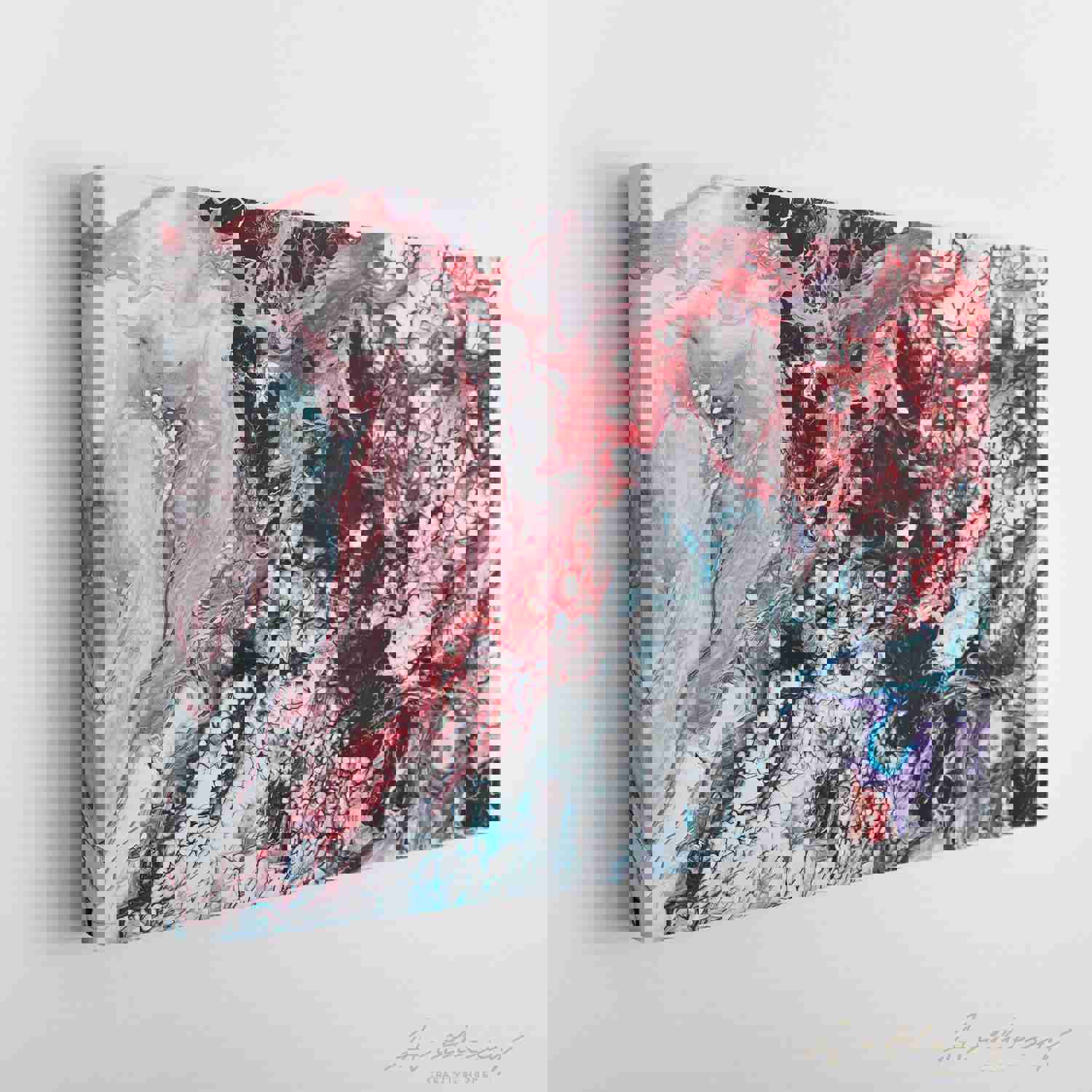 Abstract Mixing Paints Marble Fluid Art Canvas Print