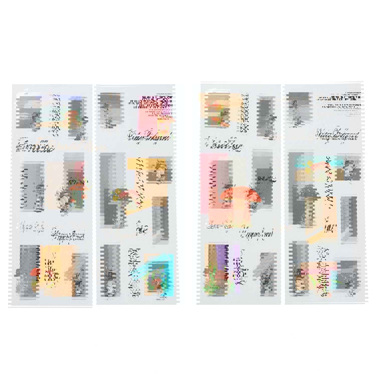 Craspire DIY Mushroom Plastic Decorations Stickers for Scrapbook and Photo Albums, 10 Sets/Pack