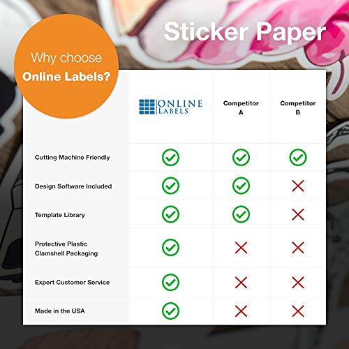 Online Labels Sticker Paper - 2,000 Sheets, White Matte, 8.5 x 11 Full Sheet, Inkjet/Laser Printer Compatible