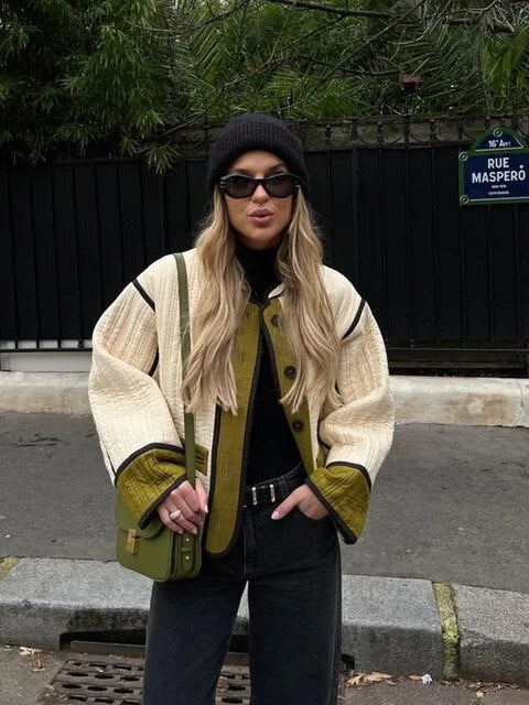 Casual Contrast Single Vreasted Jacket