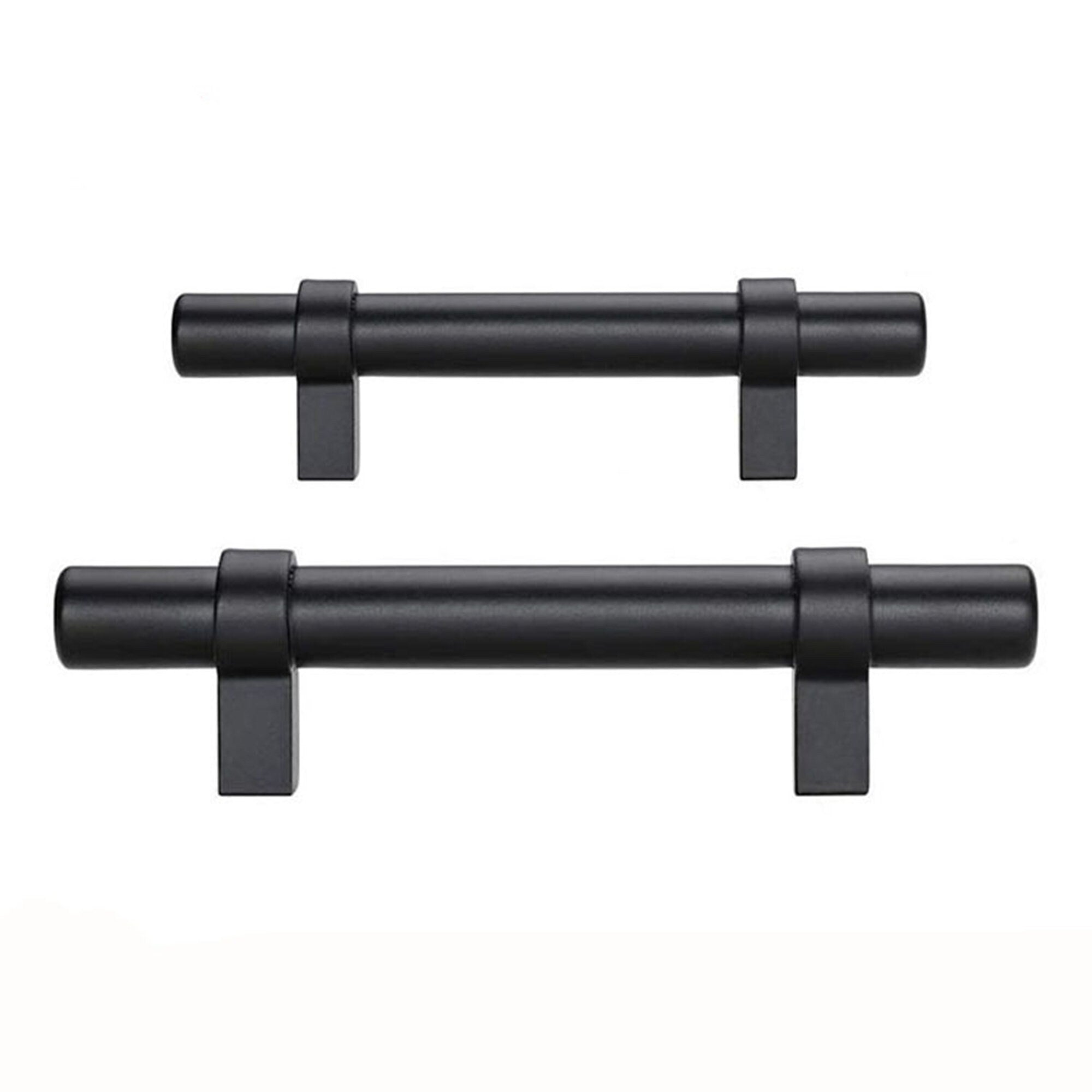 Flat Black Stainless Steel Kitchen Cupboard Handles - 8.8 (224mm) Hole Centers