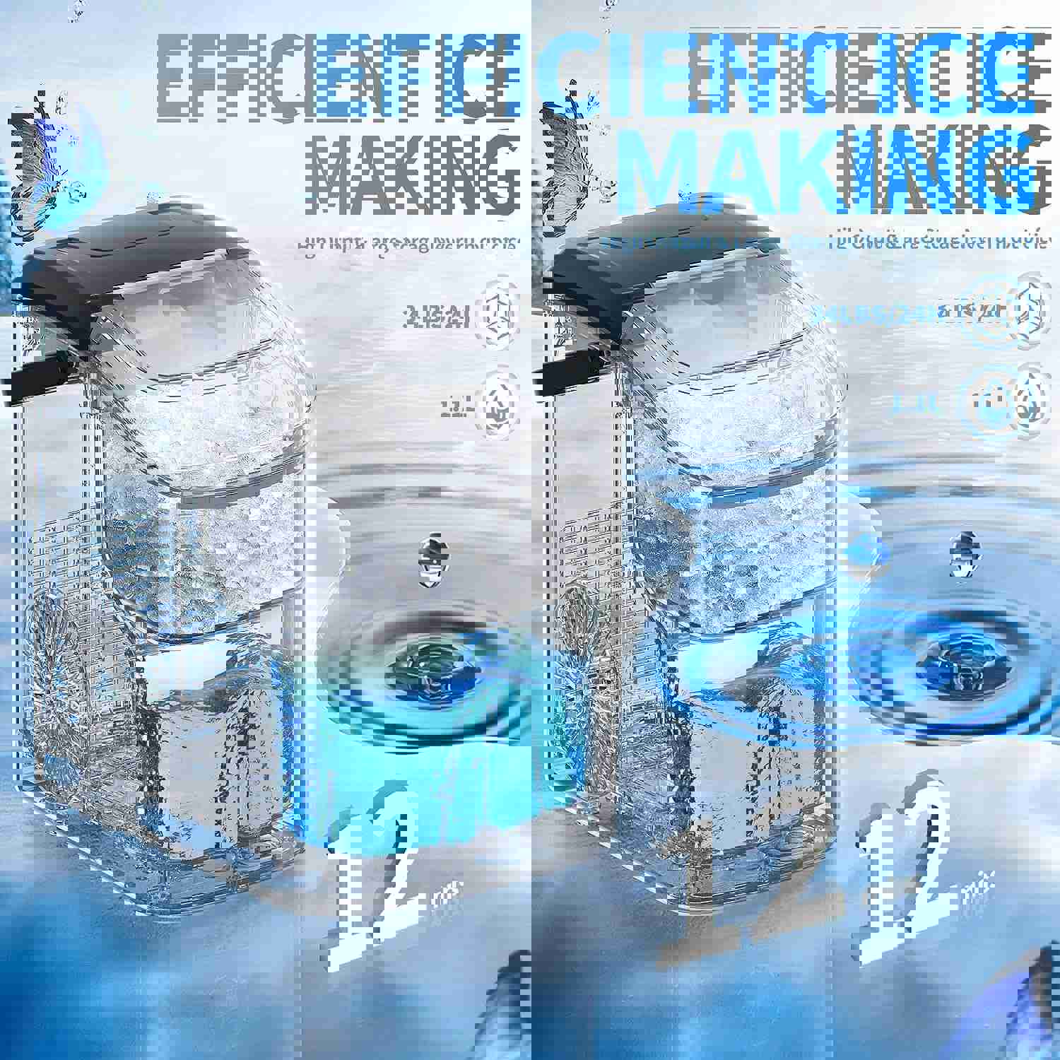 Nugget Countertop Ice Maker with Soft Chewable Ice, 34Lbs/24H, Pebble Portable Ice Machine