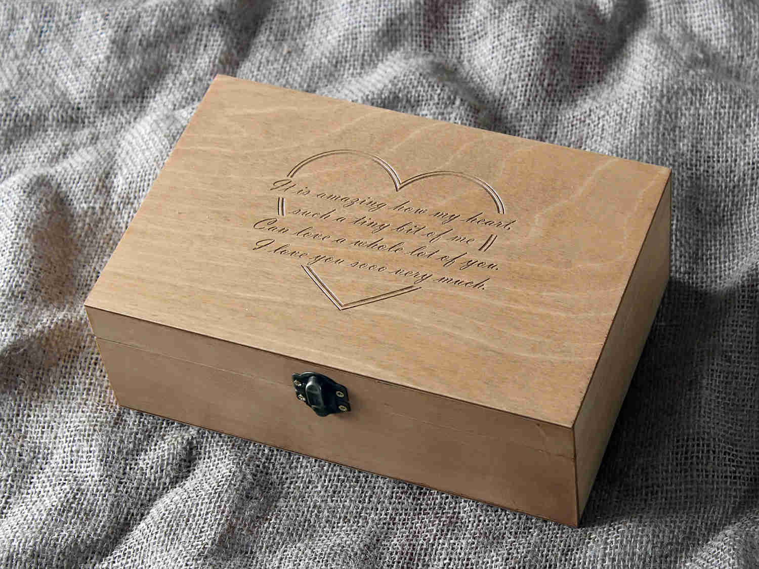 Custom Engraved Jewelry Box - Personalized Anniversary Gift for Her