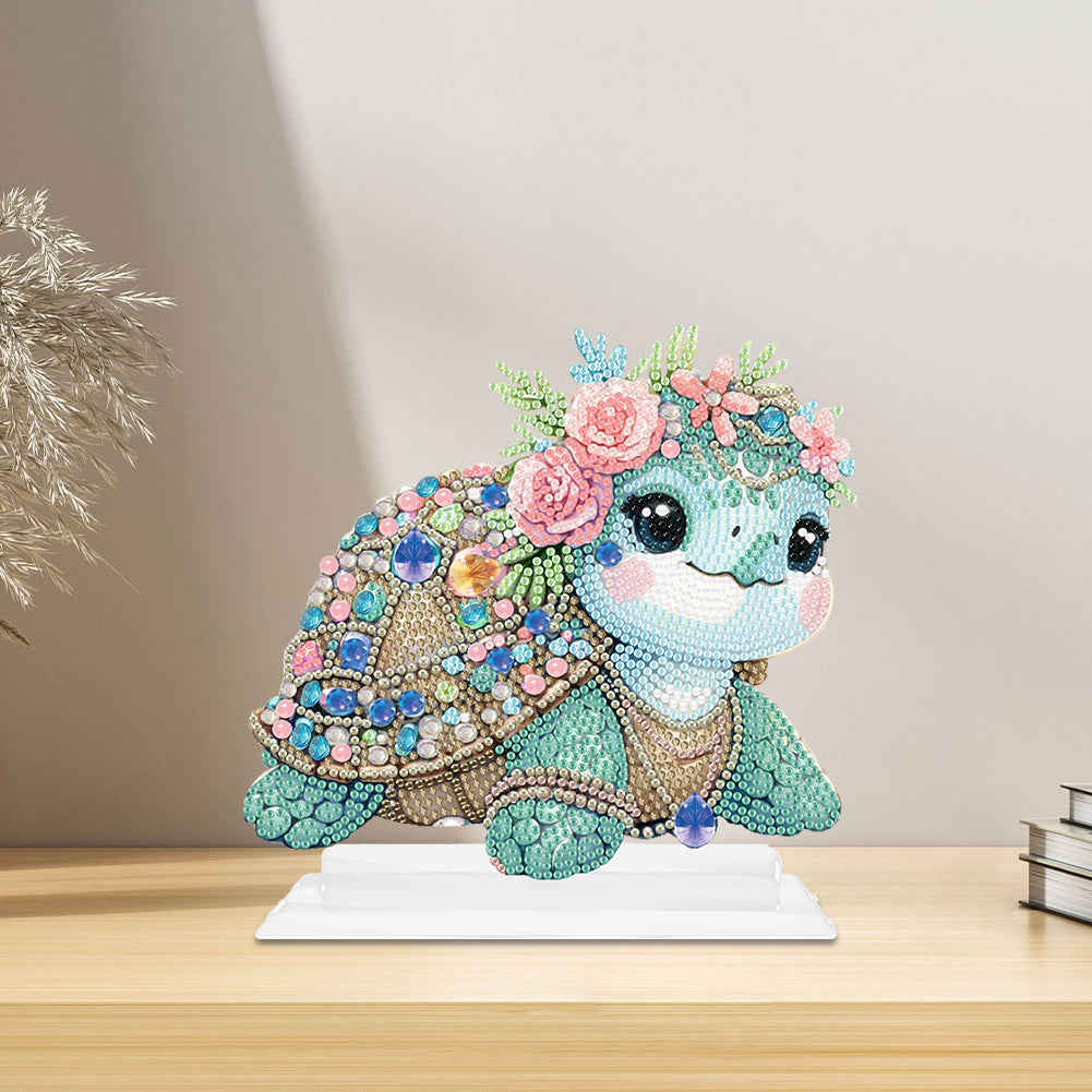 Special Shaped Handmade Desktop Diamond Art Kits for Home Office Decor (Turtle)