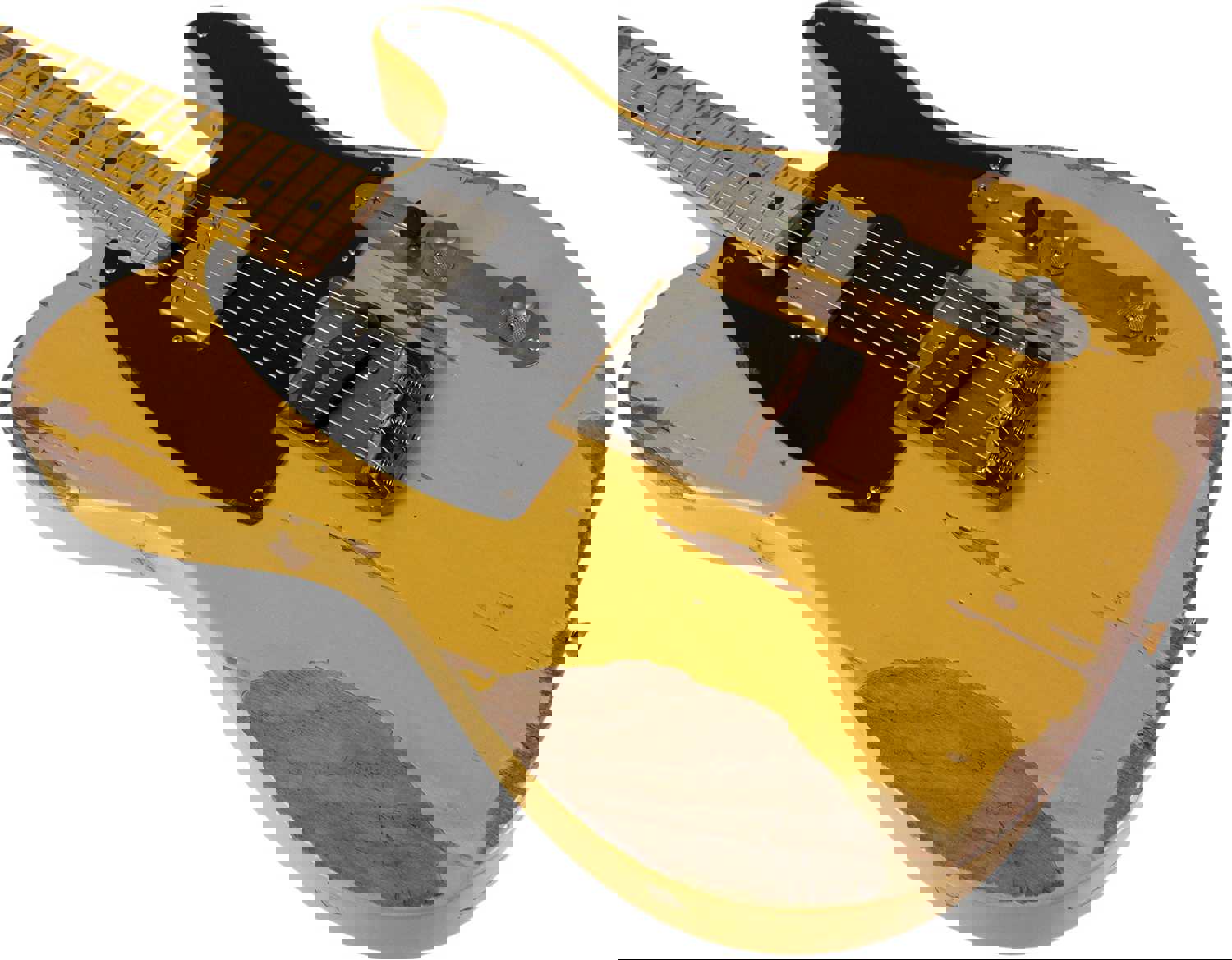 Nash T-52 Guitar, Butterscotch Blonde, Humbucker, Heavy Aging