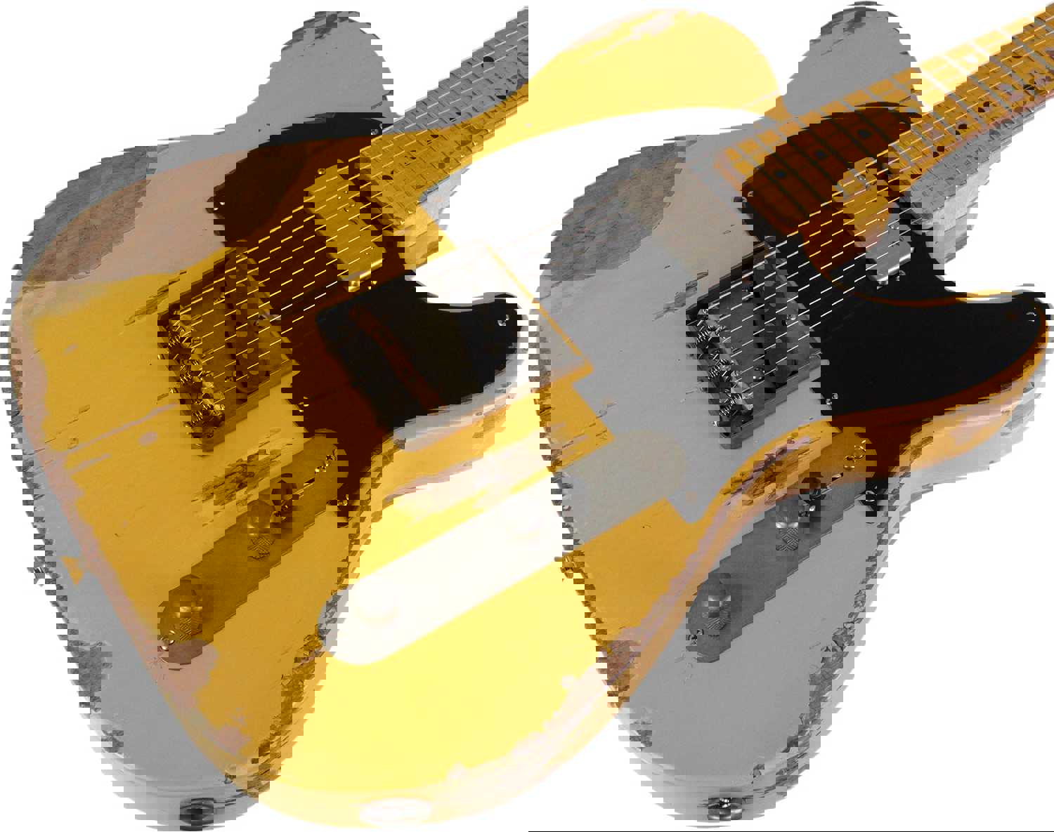 Nash T-52 Guitar, Butterscotch Blonde, Humbucker, Heavy Aging