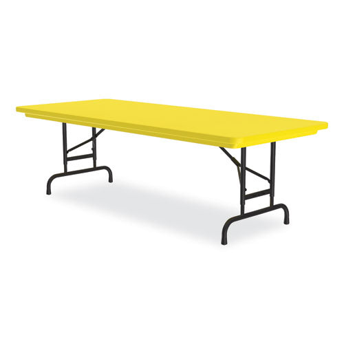 Correll Adjustable Folding Tables Rectangular 60x30x22 To 32 Yellow Top Black Legs