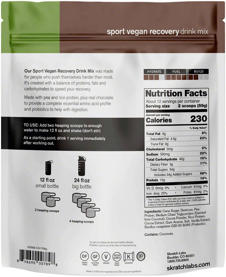 Skratch Labs Sport Recovery Drink Mix - Chocolate 12-Serving Resealable Pouch