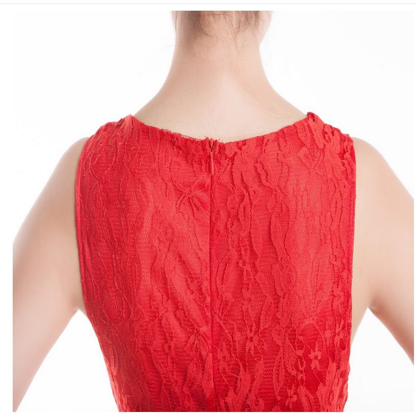 Romantique Bleu Roi / Rouge Dentelle Boutique Maxi Longueur Train Evening Dress