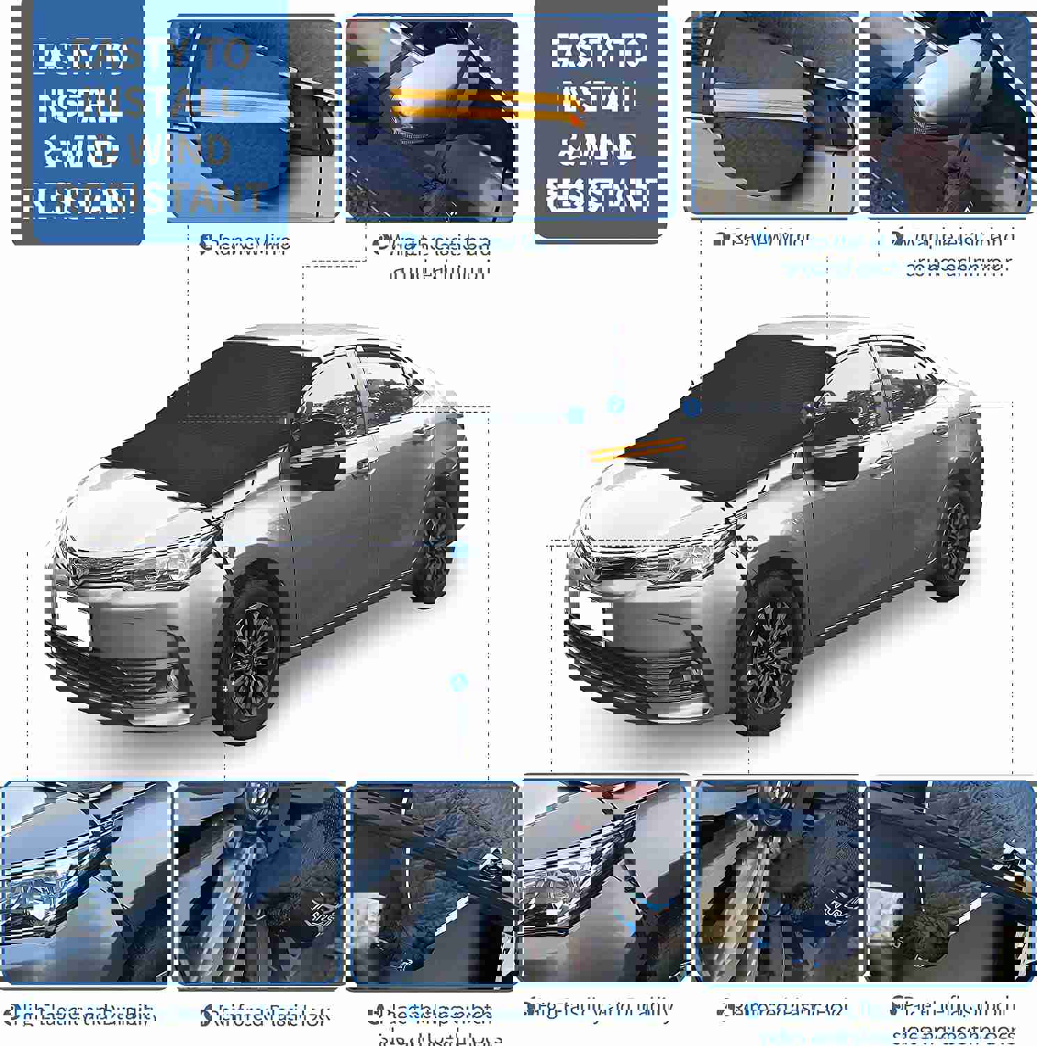 Car Windshield Cover for Ice and Snow - 5-Layer Waterproof Protection