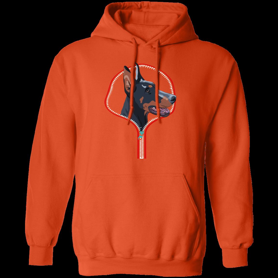 DOBERMAN ZIP-DOWN LADIES Pullover Hoodie - 8 oz, Unisex, Digital Print
