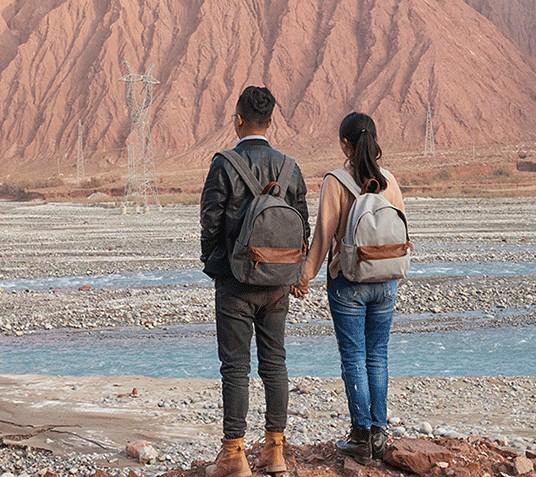 Cool Canvas Gray Mens Backpack - Durable Travel & School Bag