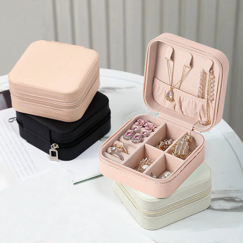 Jewelry Zipper Box Storage - High-Quality Leather Jewelry Organizer