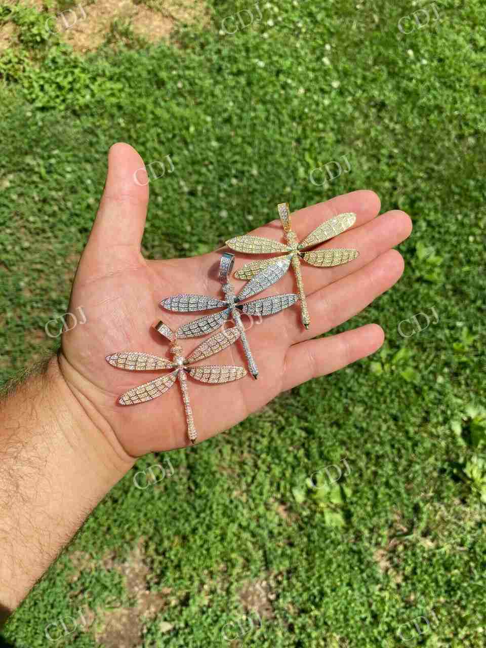 14k Gold Dragonfly Pendant Necklace for Women