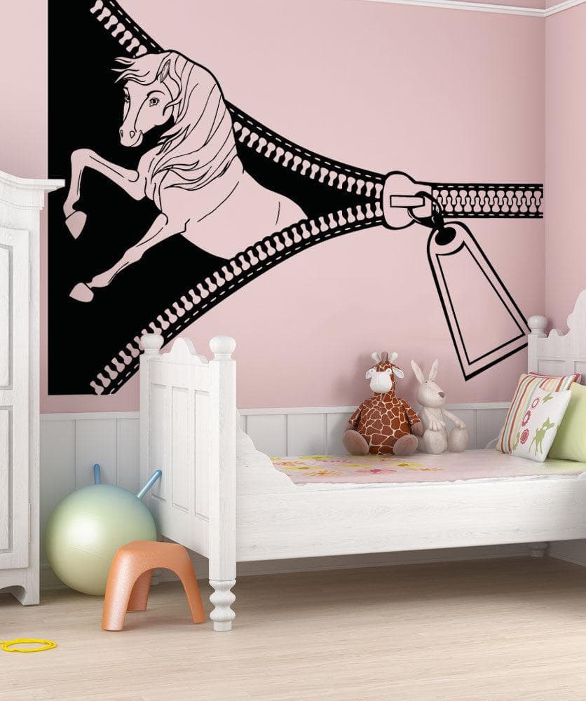 Vinyl Wall Decal Sticker Horse Zipper #OS_AA1360 - Removable & Easy to Apply